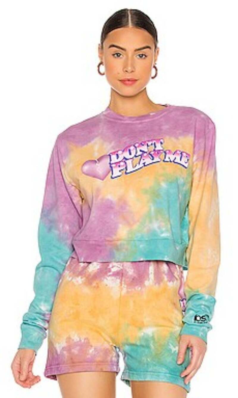 BSR By Samii Ryan | Don’t Play Me Multicolor Tie Dye Cropped Sweatshirt M